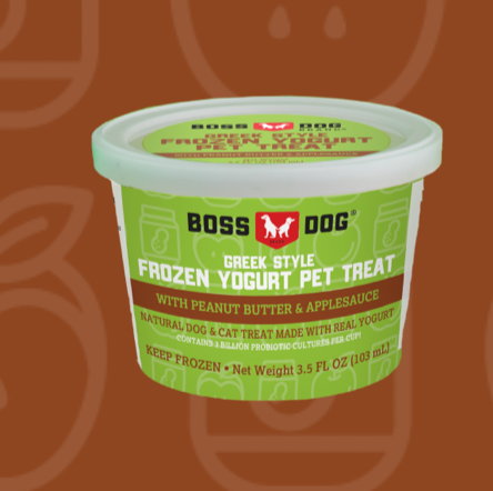 Boss Dog Frozen Yogurt Peanut Butter Applesauce for Dogs Cats